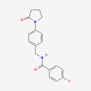 molecular formula C18H17FN2O2 B5648126 4-fluoro-N-[4-(2-oxo-1-pyrrolidinyl)benzyl]benzamide 