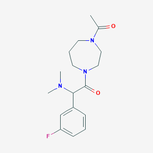 molecular formula C17H24FN3O2 B5648133 2-(4-acetyl-1,4-diazepan-1-yl)-1-(3-fluorophenyl)-N,N-dimethyl-2-oxoethanamine 