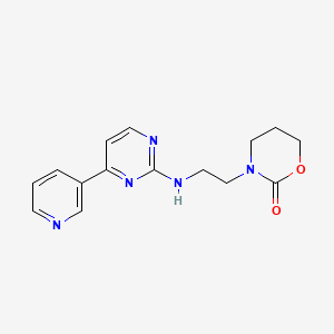 molecular formula C15H17N5O2 B5648140 3-(2-{[4-(3-pyridinyl)-2-pyrimidinyl]amino}ethyl)-1,3-oxazinan-2-one 