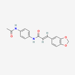 molecular formula C18H16N2O4 B5648184 N-[4-(acetylamino)phenyl]-3-(1,3-benzodioxol-5-yl)acrylamide 