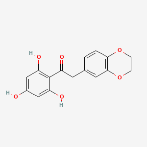 molecular formula C16H14O6 B5648200 2-(2,3-dihydro-1,4-benzodioxin-6-yl)-1-(2,4,6-trihydroxyphenyl)ethanone 