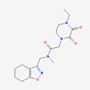 molecular formula C17H24N4O4 B5648203 2-(4-ethyl-2,3-dioxopiperazin-1-yl)-N-methyl-N-(4,5,6,7-tetrahydro-1,2-benzisoxazol-3-ylmethyl)acetamide 