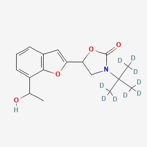 molecular formula C17H21NO4 B564821 3-(tert-Butyl-d9)-5-[7-(hydroxyethyl)-2-benzofuranyl]-2-oxazolidinone (Mixture of Diastereomers) CAS No. 1189998-94-4