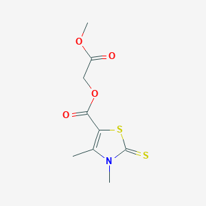 molecular formula C9H11NO4S2 B5648237 2-methoxy-2-oxoethyl 3,4-dimethyl-2-thioxo-2,3-dihydro-1,3-thiazole-5-carboxylate 