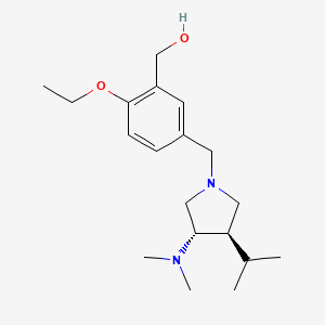 molecular formula C19H32N2O2 B5648266 (5-{[(3S*,4R*)-3-(dimethylamino)-4-isopropyl-1-pyrrolidinyl]methyl}-2-ethoxyphenyl)methanol 