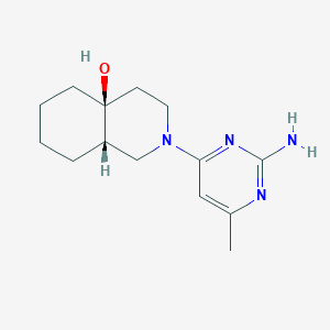 molecular formula C14H22N4O B5648276 (4aS*,8aS*)-2-(2-amino-6-methylpyrimidin-4-yl)octahydroisoquinolin-4a(2H)-ol 