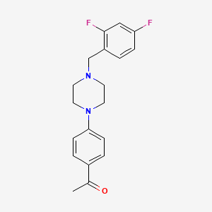 molecular formula C19H20F2N2O B5648307 1-{4-[4-(2,4-difluorobenzyl)-1-piperazinyl]phenyl}ethanone 