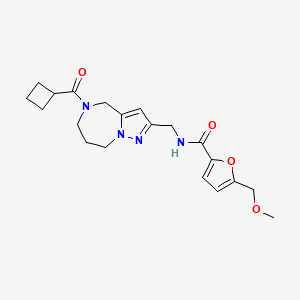 molecular formula C20H26N4O4 B5648332 N-{[5-(cyclobutylcarbonyl)-5,6,7,8-tetrahydro-4H-pyrazolo[1,5-a][1,4]diazepin-2-yl]methyl}-5-(methoxymethyl)-2-furamide 
