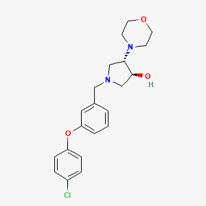 molecular formula C21H25ClN2O3 B5648335 (3S*,4S*)-1-[3-(4-chlorophenoxy)benzyl]-4-(4-morpholinyl)-3-pyrrolidinol 