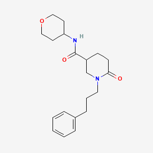 molecular formula C20H28N2O3 B5648362 6-oxo-1-(3-phenylpropyl)-N-(tetrahydro-2H-pyran-4-yl)-3-piperidinecarboxamide 