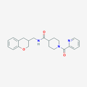 molecular formula C22H25N3O3 B5648363 N-(3,4-dihydro-2H-chromen-3-ylmethyl)-1-(pyridin-2-ylcarbonyl)piperidine-4-carboxamide 