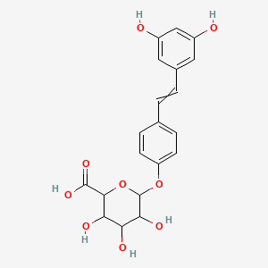 molecular formula C20H20O9 B564837 白藜芦醇-4'-O-D-葡萄糖醛酸酯 CAS No. 387372-20-5