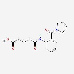molecular formula C16H20N2O4 B5648370 5-oxo-5-{[2-(1-pyrrolidinylcarbonyl)phenyl]amino}pentanoic acid 