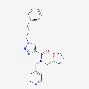 molecular formula C23H27N5O2 B5648377 1-(3-phenylpropyl)-N-(4-pyridinylmethyl)-N-(tetrahydro-2-furanylmethyl)-1H-1,2,3-triazole-4-carboxamide 