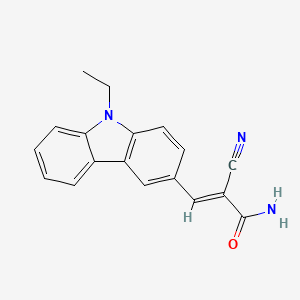 molecular formula C18H15N3O B5648395 2-氰基-3-(9-乙基-9H-咔唑-3-基)丙烯酰胺 
