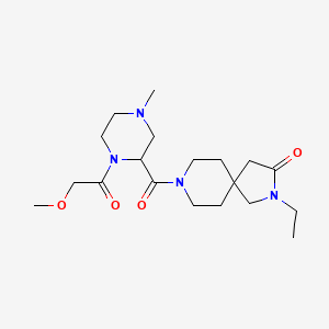 molecular formula C19H32N4O4 B5648413 2-ethyl-8-{[1-(methoxyacetyl)-4-methylpiperazin-2-yl]carbonyl}-2,8-diazaspiro[4.5]decan-3-one 