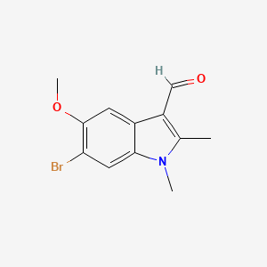 molecular formula C12H12BrNO2 B564842 6-溴-5-甲氧基-1,2-二甲基-1H-吲哚-3-甲醛 CAS No. 111083-32-0