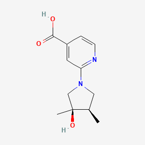 molecular formula C12H16N2O3 B5648439 2-[(3R*,4R*)-3-hydroxy-3,4-dimethyl-1-pyrrolidinyl]isonicotinic acid 