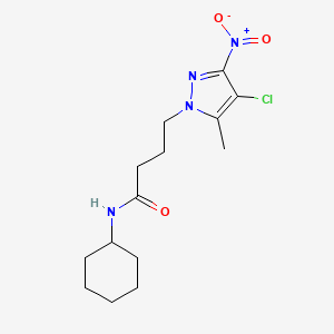 molecular formula C14H21ClN4O3 B5648440 4-(4-chloro-5-methyl-3-nitro-1H-pyrazol-1-yl)-N-cyclohexylbutanamide 