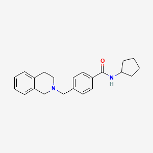 molecular formula C22H26N2O B5648456 N-cyclopentyl-4-(3,4-dihydro-2(1H)-isoquinolinylmethyl)benzamide 