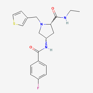 molecular formula C19H22FN3O2S B5648477 (4S)-N-ethyl-4-[(4-fluorobenzoyl)amino]-1-(3-thienylmethyl)-L-prolinamide 