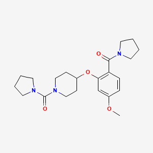 molecular formula C22H31N3O4 B5648508 4-[5-methoxy-2-(pyrrolidin-1-ylcarbonyl)phenoxy]-1-(pyrrolidin-1-ylcarbonyl)piperidine 