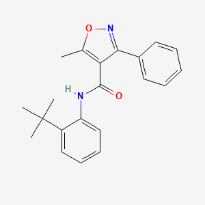 molecular formula C21H22N2O2 B5648516 N-(2-tert-butylphenyl)-5-methyl-3-phenyl-4-isoxazolecarboxamide 