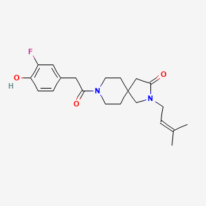 molecular formula C21H27FN2O3 B5648517 8-[(3-fluoro-4-hydroxyphenyl)acetyl]-2-(3-methylbut-2-en-1-yl)-2,8-diazaspiro[4.5]decan-3-one 