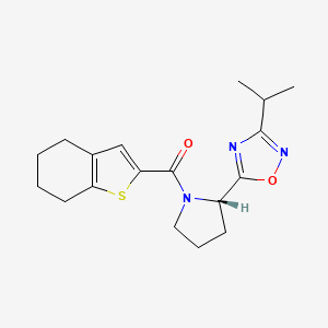 molecular formula C18H23N3O2S B5648520 3-isopropyl-5-[(2S)-1-(4,5,6,7-tetrahydro-1-benzothien-2-ylcarbonyl)-2-pyrrolidinyl]-1,2,4-oxadiazole 