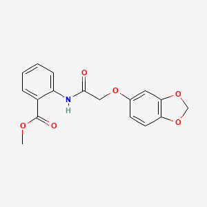 molecular formula C17H15NO6 B5648526 methyl 2-{[(1,3-benzodioxol-5-yloxy)acetyl]amino}benzoate 