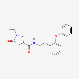 molecular formula C21H24N2O3 B5648565 1-ethyl-5-oxo-N-[2-(2-phenoxyphenyl)ethyl]-3-pyrrolidinecarboxamide 