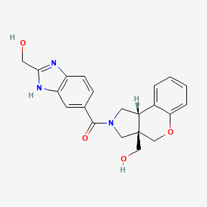 molecular formula C21H21N3O4 B5648569 [(3aS*,9bS*)-2-{[2-(hydroxymethyl)-1H-benzimidazol-5-yl]carbonyl}-1,2,3,9b-tetrahydrochromeno[3,4-c]pyrrol-3a(4H)-yl]methanol 