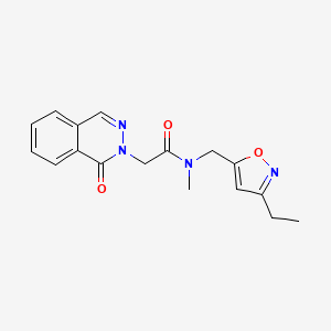 molecular formula C17H18N4O3 B5648581 N-[(3-ethylisoxazol-5-yl)methyl]-N-methyl-2-(1-oxophthalazin-2(1H)-yl)acetamide 