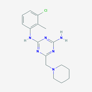 molecular formula C16H21ClN6 B5648597 N-(3-chloro-2-methylphenyl)-6-(1-piperidinylmethyl)-1,3,5-triazine-2,4-diamine 
