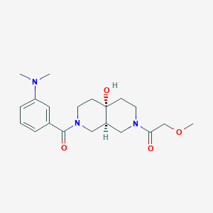 molecular formula C20H29N3O4 B5648600 (4aR*,8aR*)-2-[3-(dimethylamino)benzoyl]-7-(methoxyacetyl)octahydro-2,7-naphthyridin-4a(2H)-ol 
