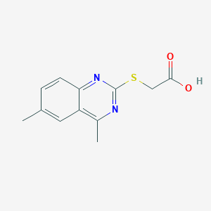 molecular formula C12H12N2O2S B5648603 [(4,6-dimethyl-2-quinazolinyl)thio]acetic acid 