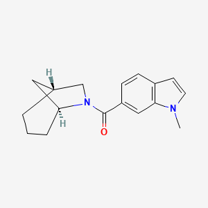 molecular formula C17H20N2O B5648604 6-[(1R*,5S*)-6-azabicyclo[3.2.1]oct-6-ylcarbonyl]-1-methyl-1H-indole 