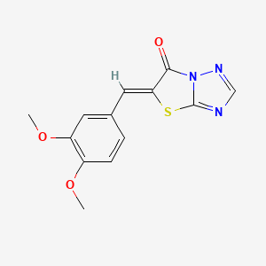 molecular formula C13H11N3O3S B5648608 5-(3,4-dimethoxybenzylidene)[1,3]thiazolo[3,2-b][1,2,4]triazol-6(5H)-one 