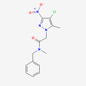 molecular formula C14H15ClN4O3 B5648629 N-benzyl-2-(4-chloro-5-methyl-3-nitro-1H-pyrazol-1-yl)-N-methylacetamide 