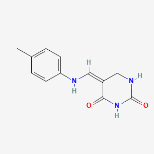 molecular formula C12H13N3O2 B5648680 5-{[(4-methylphenyl)amino]methylene}dihydro-2,4(1H,3H)-pyrimidinedione 
