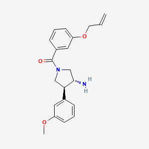 molecular formula C21H24N2O3 B5648703 (3R*,4S*)-1-[3-(allyloxy)benzoyl]-4-(3-methoxyphenyl)pyrrolidin-3-amine 
