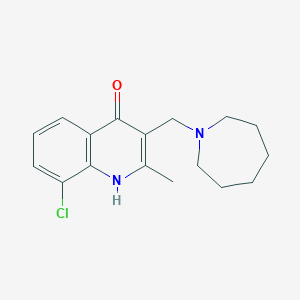 molecular formula C17H21ClN2O B5648710 3-(1-azepanylmethyl)-8-chloro-2-methyl-4-quinolinol 