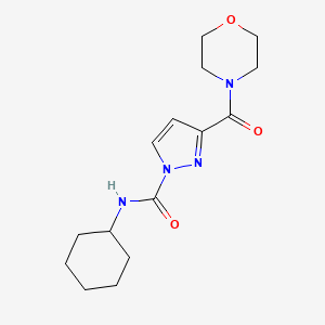 molecular formula C15H22N4O3 B5648730 N-cyclohexyl-3-(4-morpholinylcarbonyl)-1H-pyrazole-1-carboxamide 