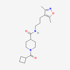 molecular formula C19H29N3O3 B5648734 1-(cyclobutylcarbonyl)-N-[3-(3,5-dimethyl-4-isoxazolyl)propyl]-4-piperidinecarboxamide 