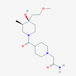 2-(4-{[(3R*,4R*)-4-hydroxy-4-(2-methoxyethyl)-3-methyl-1-piperidinyl]carbonyl}-1-piperidinyl)acetamide