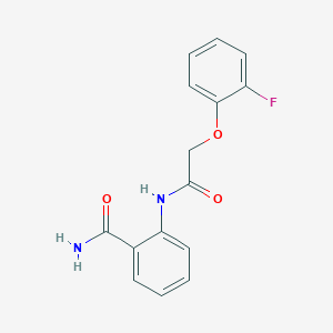 molecular formula C15H13FN2O3 B5648768 2-{[(2-fluorophenoxy)acetyl]amino}benzamide 