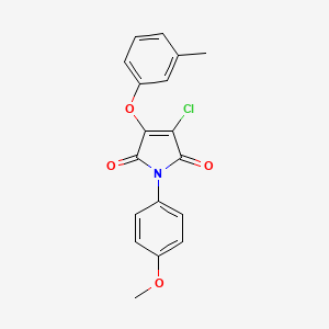 molecular formula C18H14ClNO4 B5648779 3-chloro-1-(4-methoxyphenyl)-4-(3-methylphenoxy)-1H-pyrrole-2,5-dione 