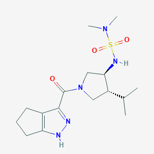 molecular formula C16H27N5O3S B5648781 N'-[(3S*,4R*)-4-isopropyl-1-(1,4,5,6-tetrahydrocyclopenta[c]pyrazol-3-ylcarbonyl)pyrrolidin-3-yl]-N,N-dimethylsulfamide 