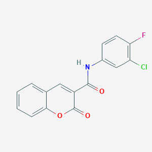 molecular formula C16H9ClFNO3 B5648786 N-(3-chloro-4-fluorophenyl)-2-oxo-2H-chromene-3-carboxamide 