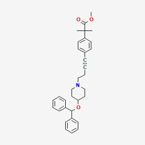 molecular formula C33H37NO3 B564879 Methyl 2-[4-[4-(4-benzhydryloxypiperidin-1-yl)but-1-ynyl]phenyl]-2-methylpropanoate CAS No. 1159977-33-9